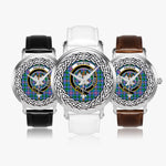 Ralston Scottish Clan Tartan Crest Badge Silver Automatic Watch Size 46mm
