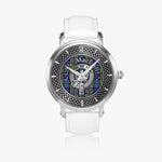 Clan MacLaren Crest & Tartan Knot Sterling Silver Unisex Automatic Watch (Silver) Size 46mm