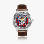 MacTavish Scottish Clan Tartan Crest Badge Silver Automatic Watch Size 46mm