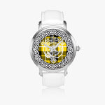 Scottish Barclay Clan Tartan Crest Badge Silver Automatic Watch Size 46mm