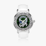 MacArthur Scottish Clan Tartan Crest Badge Silver Automatic Watch Size 46mm