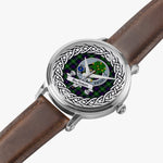 Swinton Scottish Clan Tartan Crest Badge Silver Automatic Watch Size 46mm