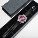 Scottish Hamilton Clan Tartan Crest Badge Silver Automatic Watch Size 46mm