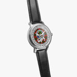 Somerville Scottish Clan Tartan Crest Badge Silver Automatic Watch Size 46mm