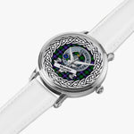 Hunter Scottish Clan Tartan Crest Badge Silver Automatic Watch Size 46mm