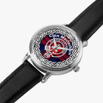 MacLachlan Scottish Clan Tartan Crest Badge Old Silver Automatic Watch Size 46mm