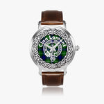 Scottish Lamont Clan Tartan Crest Badge Silver Automatic Watch Size 46mm