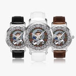 Shaw Of Sauchie Scottish Clan Tartan Crest Badge Silver Automatic Watch Size 46mm