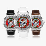 Sandilands Scottish Clan Tartan Crest Badge Silver Automatic Watch Size 46mm