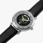 Mowat Scottish Clan Tartan Crest Badge Silver Automatic Watch Size 46mm