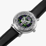Finlay Scottish Clan Tartan Crest Badge Silver Automatic Watch Size 46mm
