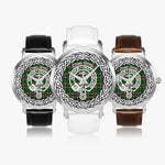 Scottish Gray Ancient Clan Tartan Crest Badge Silver Automatic Watch Size 46mm