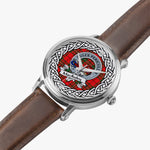Macauley Scottish Clan Tartan Crest Badge Silver Automatic Watch Size 46mm