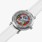 Drummond Scottish Clan Tartan Crest Badge Silver Automatic Watch Size 46mm