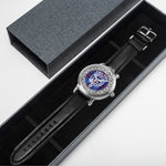 Elliot Scottish Clan Tartan Crest Badge Silver Automatic Watch Size 46mm
