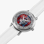 Thompson Scottish Clan Tartan Crest Badge Silver Automatic Watch Size 46mm