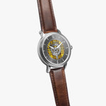 Clan MacLeod Crest & Tartan Knot Sterling Silver Unisex Automatic Watch (Silver) Size 46mm