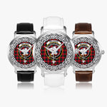 Belshes Scottish Clan Tartan Crest Badge Silver Automatic Watch Size 46mm
