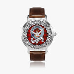 Matheson Scottish Clan Tartan Crest Badge Silver Automatic Watch Size 46mm