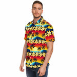 Men Hawaiian Shirt Blue Wave at Sunrise Hawaiian Men Short Sleeve Shirt