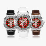 Scottish Dunbar Clan Tartan Crest Badge Silver Automatic Watch Size 46mm