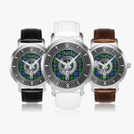 Clan Gordon Crest & Tartan Knot Sterling Silver Unisex Automatic Watch (Silver) Size 46mm