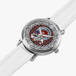 MacDuff Scottish Clan Tartan Crest Badge Silver Automatic Watch Size 46mm