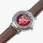 Scottish Haig Clan Tartan Crest Badge Silver Automatic Watch Size 46mm