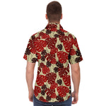Men Hawaiian Shirt Checkerboard Hibiscus Hawaiian Floral Red Hawaiian Men Short Sleeve Shirt