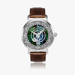 Scottish Fletcher Clan Tartan Crest Badge Silver Automatic Watch Size 46mm
