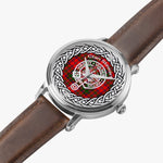 Scottish Stewart of Appin Clan Tartan Crest Badge Silver Automatic Watch Size 46mm