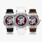 MacLachlan Scottish Clan Tartan Crest Badge Silver Automatic Watch Size 46mm