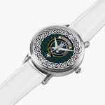 MacCallum Scottish Clan Tartan Crest Badge Silver Automatic Watch Size 46mm