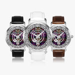 McDonald Scottish Clan Tartan Badge Silver Automatic Watch Size 46mm