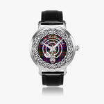 McDonald Scottish Clan Tartan Badge Silver Automatic Watch Size 46mm