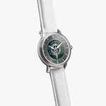Clan Armstrong Crest & Tartan Knot Sterling Silver Unisex Automatic Watch (Silver) Size 46mm
