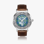 Scottish MacIntyre Clan Tartan Crest Badge Silver Automatic Watch Size 46mm