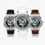 Farquharson Scottish Clan Tartan Crest Badge  Silver Automatic Watch Size 46mm