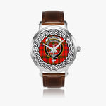 Monypenny Scottish Clan Tartan Crest Badge Silver Automatic Watch Size 46mm