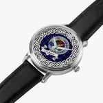 Crichton Scottish Clan Tartan Crest Badge Silver Automatic Watch Size 46mm