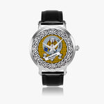 Houston Scottish Clan Tartan Crest Badge Silver Automatic Watch Size 46mm