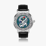 Glen Scottish Clan Tartan Crest Badge Silver Automatic Watch Size 46mm