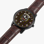 Scottish Cochrane Family Crest Quartz Watch With Leather Strap - Tartan Watch Instafamous Quartz Leather Strap Plaid Watch