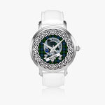 MacKie Scottish Clan Tartan Crest Badge Silver Automatic Watch Size 46mm