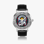 Jardine Scottish Clan Tartan Crest Badge Silver Automatic Watch Size 46mm