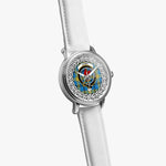 Laing Scottish Clan Tartan Crest Badge Silver Automatic Watch Size 46mm