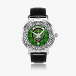 Galloway Scottish Clan Tartan Crest Badge Silver Automatic Watch Size 46mm