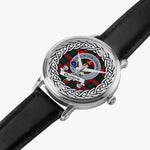 Charteris Scottish Clan Tartan Crest Badge Silver Automatic Watch Size 46mm