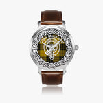 Scottish MacLeod Ancient Clan Tartan Crest Badge Silver Automatic Watch Size 46mm