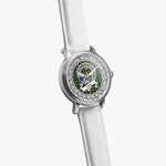 Gray Scottish Clan Tartan Crest Badge Silver Automatic Watch Size 46mm